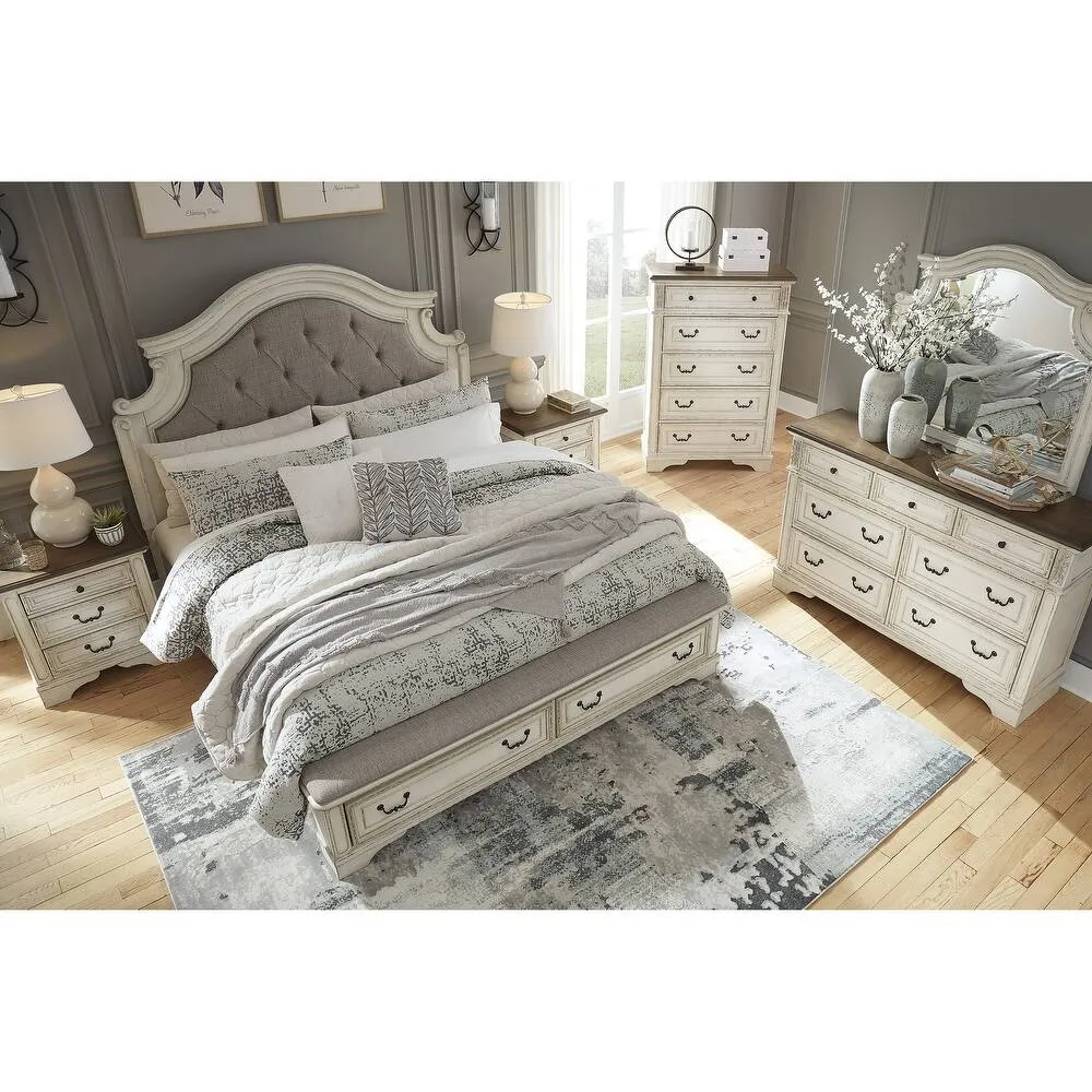 Zavior Realyn Chipped White Storage Bed