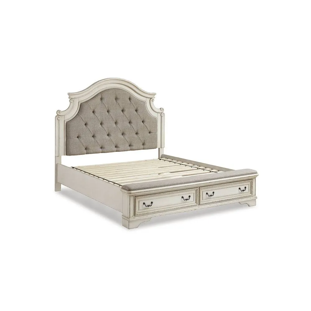 Zavior Realyn Chipped White Storage Bed