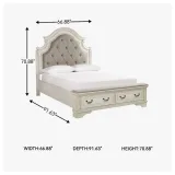 Zavior Realyn Chipped White Storage Bed thumbnail 9
