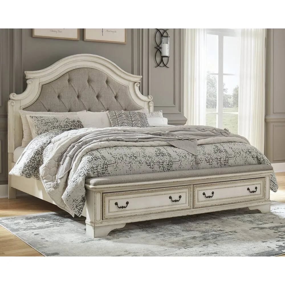 Zavior Realyn Chipped White Storage Bed