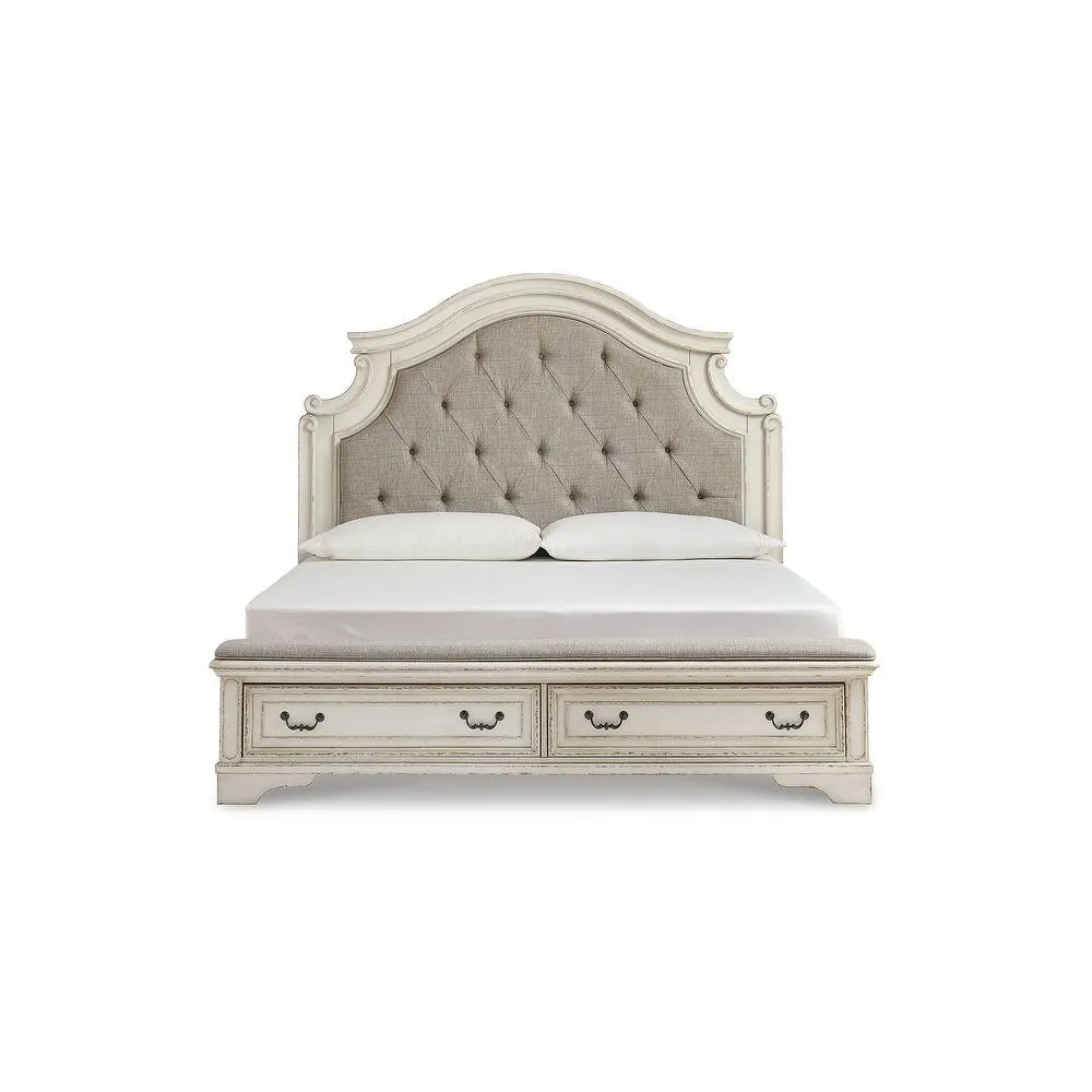 Zavior Realyn Chipped White Storage Bed