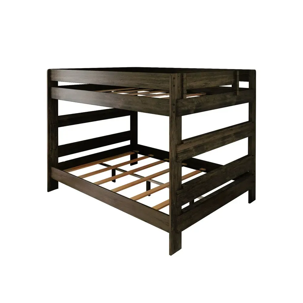 Farmhouse Queen over Queen Bunk Bed – Matte Pecan