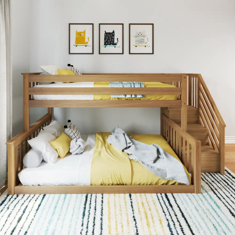 Max & Lily Twin over Full Low Bunk with Staircase