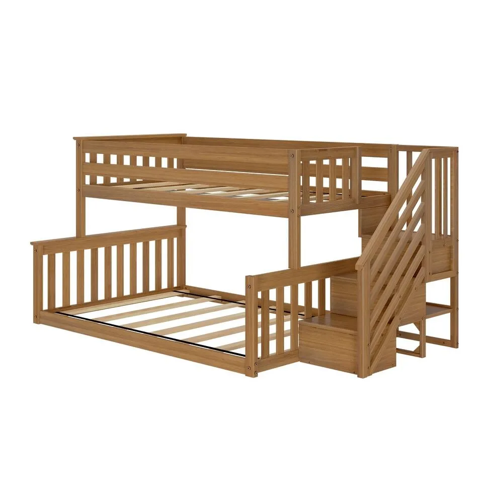Max & Lily Twin over Full Low Bunk with Staircase