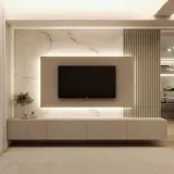 Backlight TV Unit – Modern TV Wall Unit with Storage thumbnail 2
