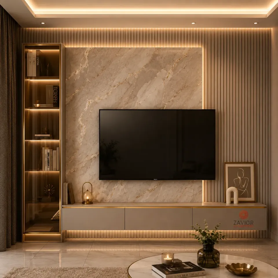 TV Unit With Cabinet – Modern Storage TV Wall Unit - product image 1