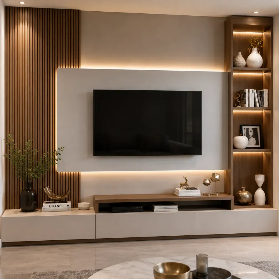 TV Unit With LED Light – Modern TV Cabinet with Storage - product image 2