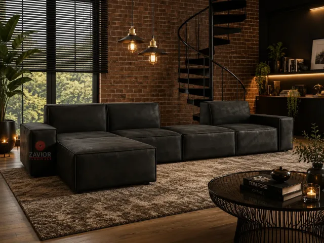 5 Pieces Modular Sofa – Modern Corner Sectional Sofa
