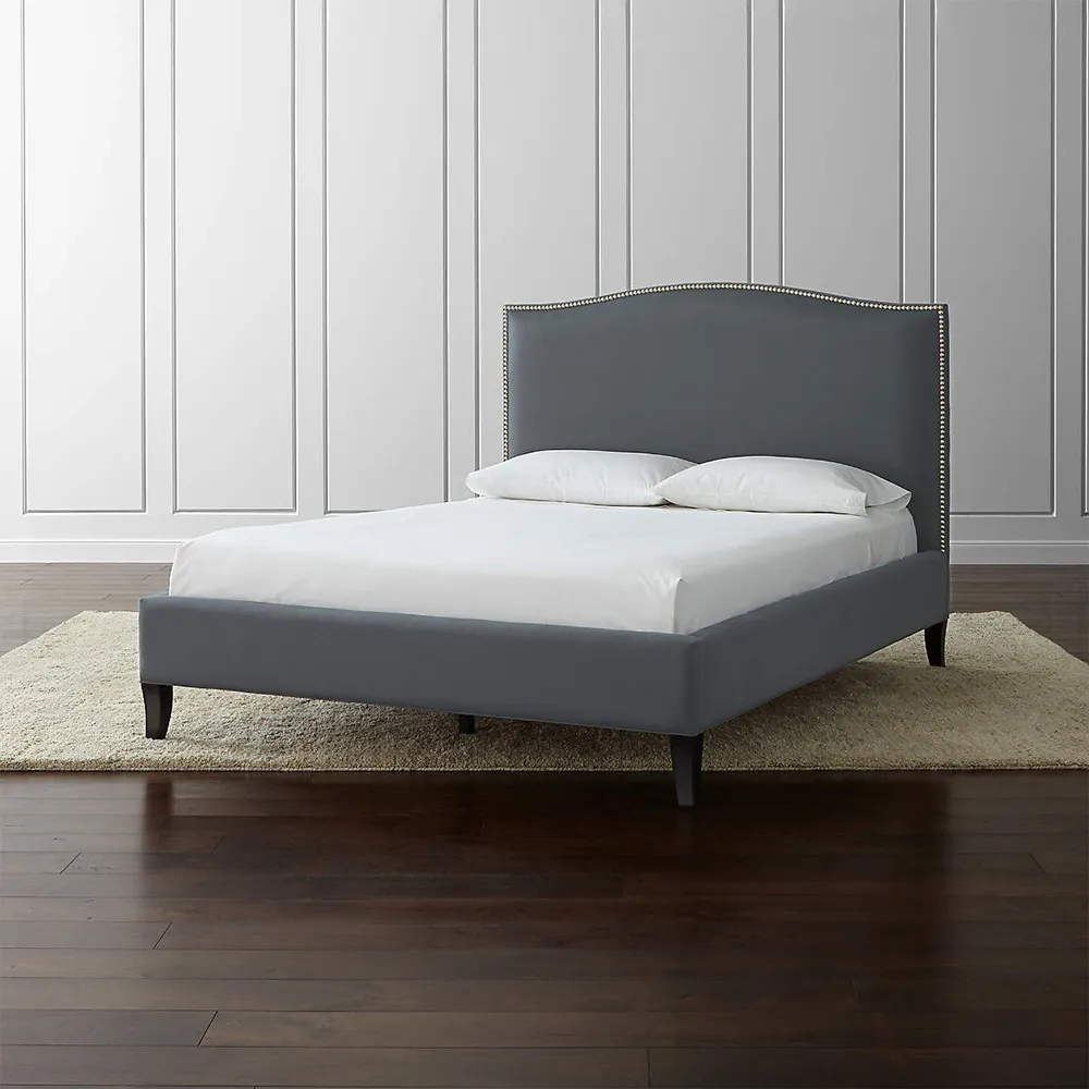 Zavior Camelback Upholstered Fabric Bed