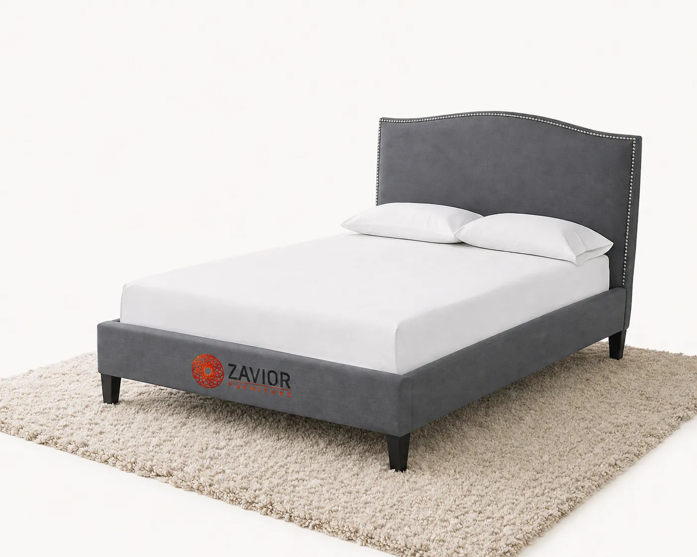 Zavior Camelback Upholstered Fabric Bed