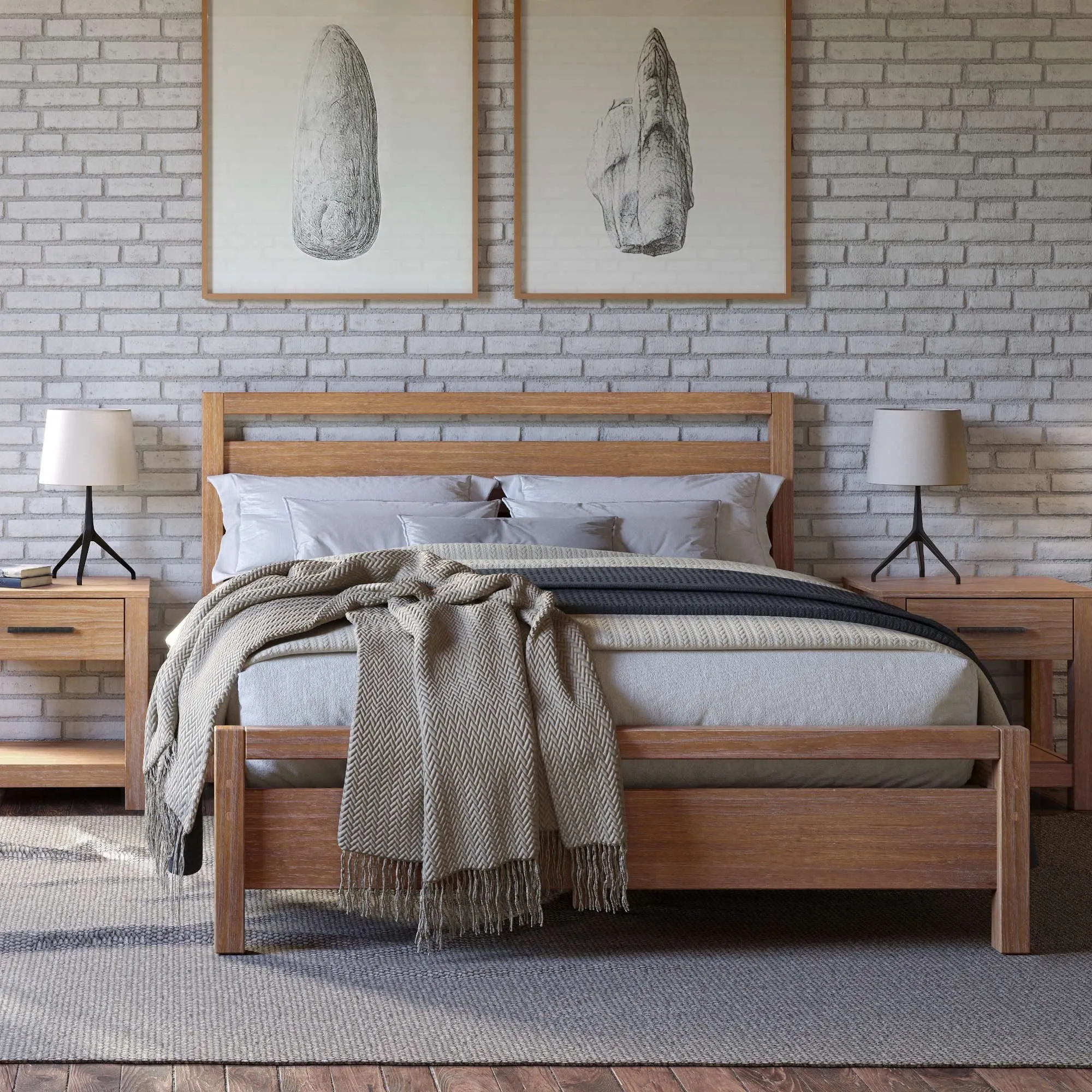 Zavior Solid Wood Loft Platform Bed