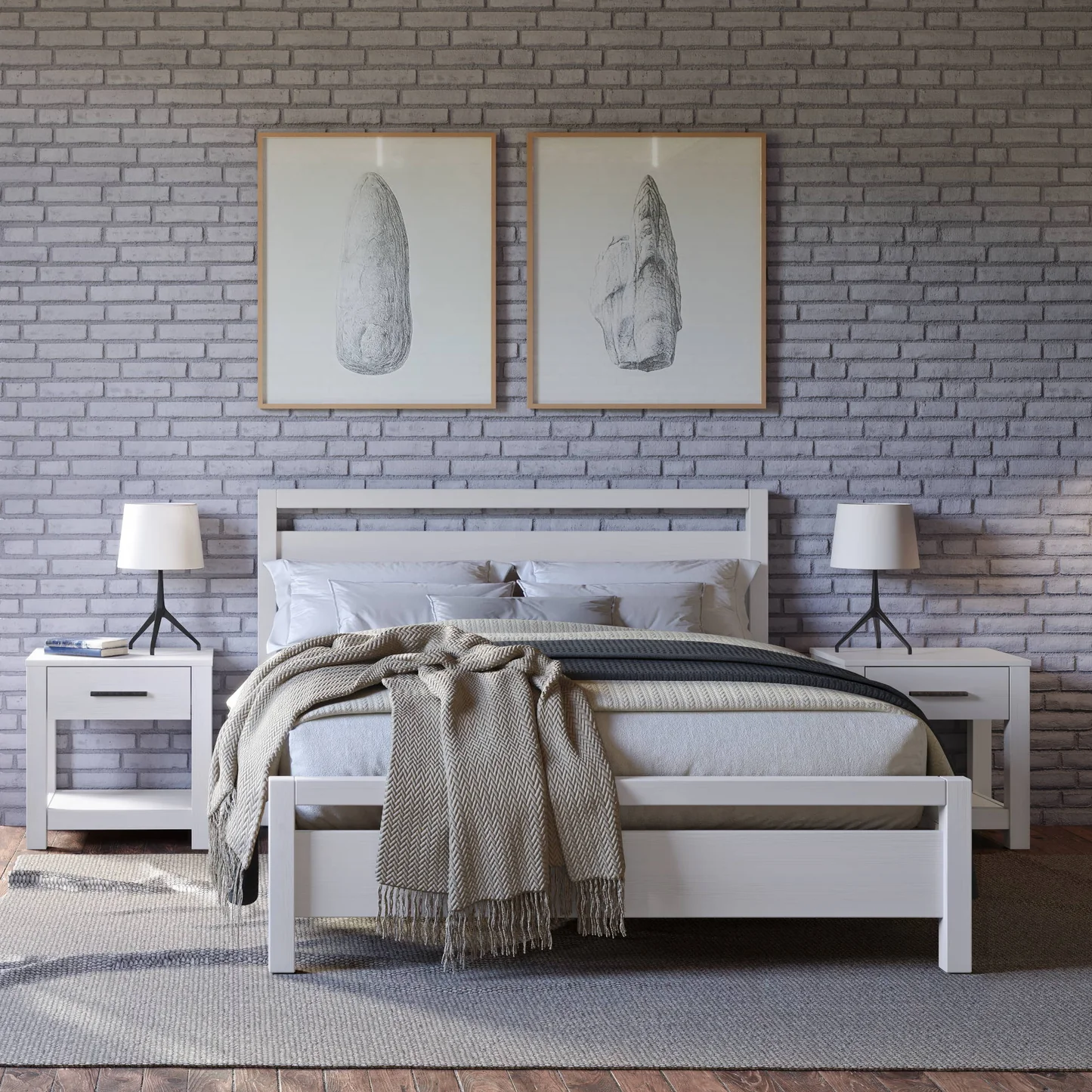 Zavior Solid Wood Loft Platform Bed