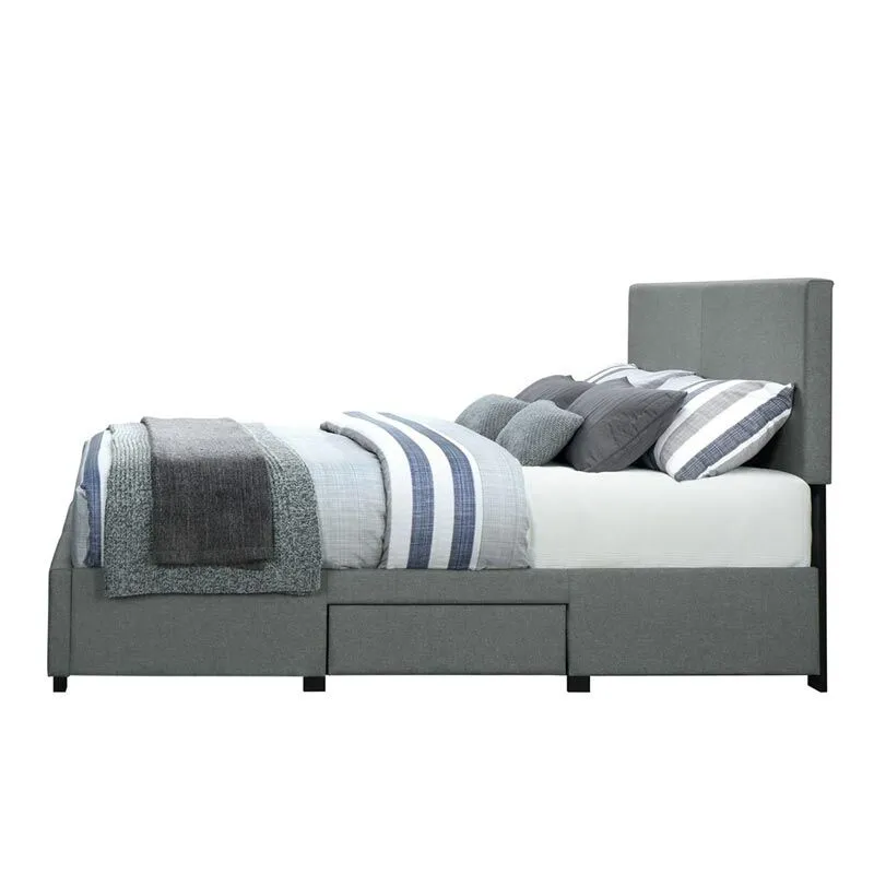 Zavior Grey Fabric Storage Bed