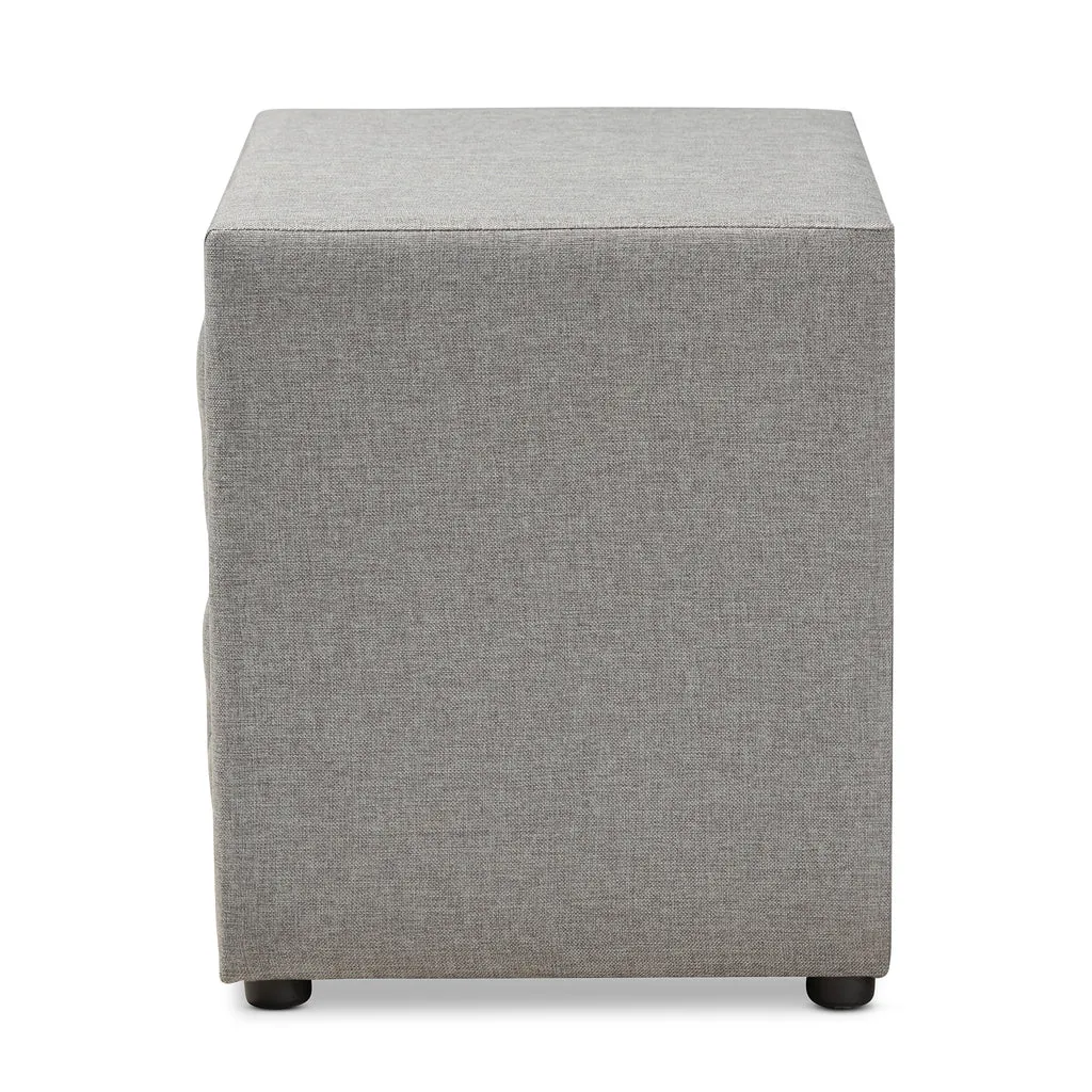 Zavior Lepine Grey Fabric Night Stand