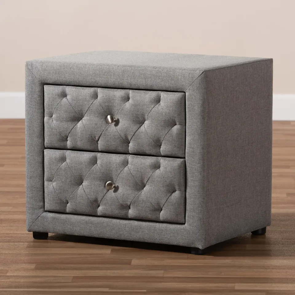 Zavior Lepine Grey Fabric Night Stand - product image 1
