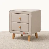 Zavior Jonesy 2-Drawer Mid-Century Fabric Nightstand thumbnail 1