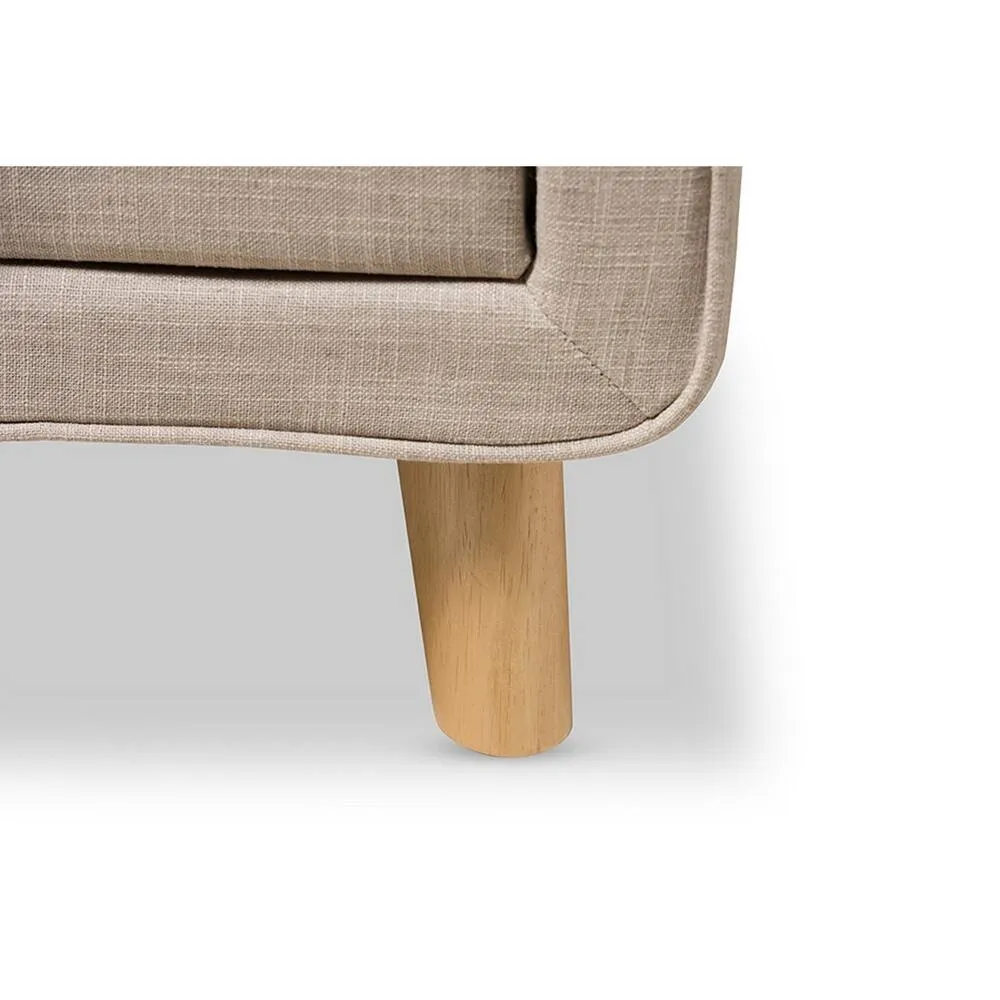 Zavior Jonesy 2-Drawer Mid-Century Fabric Nightstand