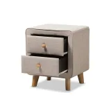 Zavior Jonesy 2-Drawer Mid-Century Fabric Nightstand thumbnail 6