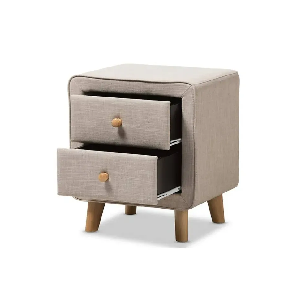 Zavior Jonesy 2-Drawer Mid-Century Fabric Nightstand - product image 7