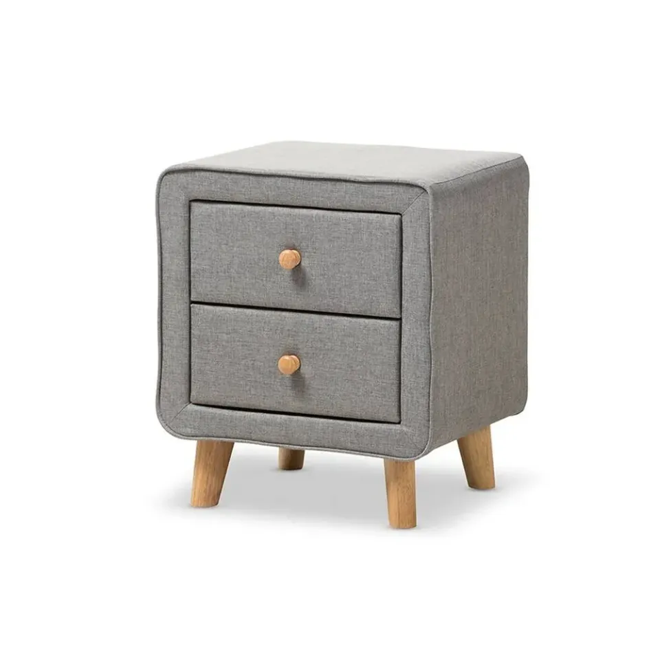 Zavior Jonesy 2-Drawer Mid-Century Fabric Nightstand - product image 5