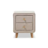 Zavior Jonesy 2-Drawer Mid-Century Fabric Nightstand thumbnail 8