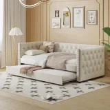 Zavior Cherry Wood Bedroom Set with High Headboard and Storage Units thumbnail 2