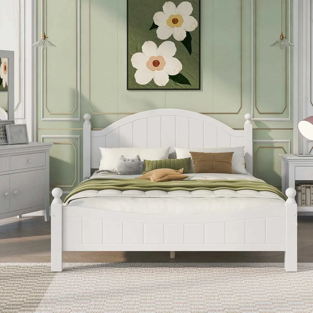 Zavior Cherry Wood Bedroom Set with High Headboard and Storage Units