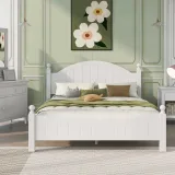 Zavior Cherry Wood Bedroom Set with High Headboard and Storage Units thumbnail 4