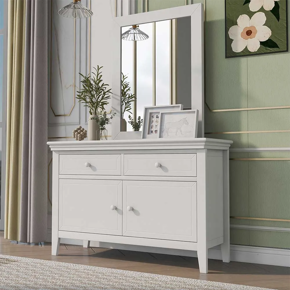 Zavior Cherry Wood Bedroom Set with High Headboard and Storage Units