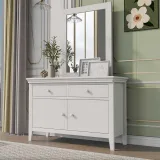 Zavior Cherry Wood Bedroom Set with High Headboard and Storage Units thumbnail 3