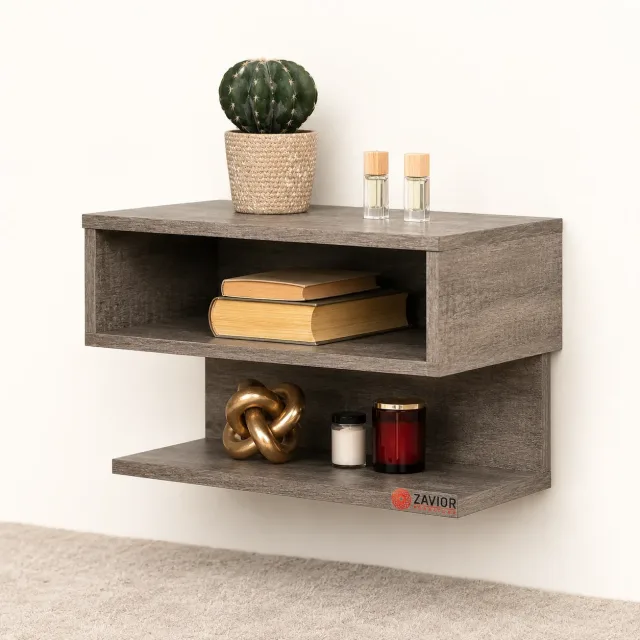 Zavior Wall Mounted Open Shelves Night Stand