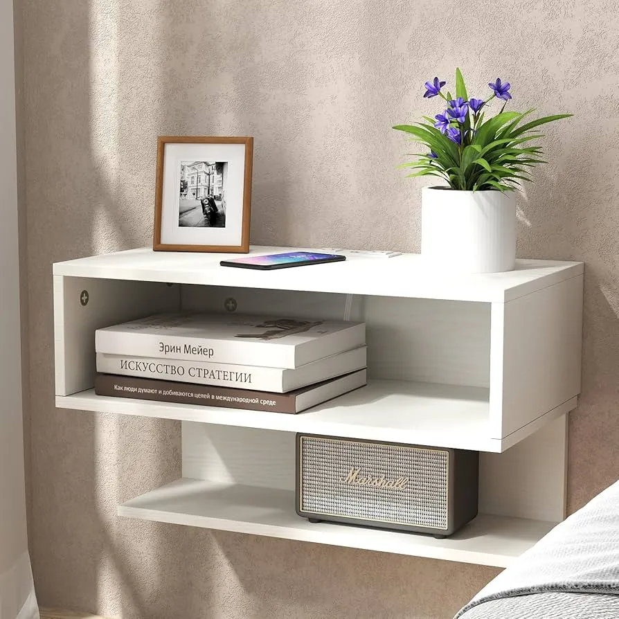 Zavior Wall Mounted Open Shelves Night Stand