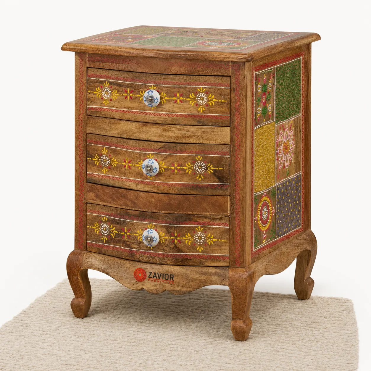 Zavior Ailey Handcrafted 3 Drawer Nightstand