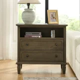 Zavior Kamilo Traditional Wide Nightstand Table thumbnail 3