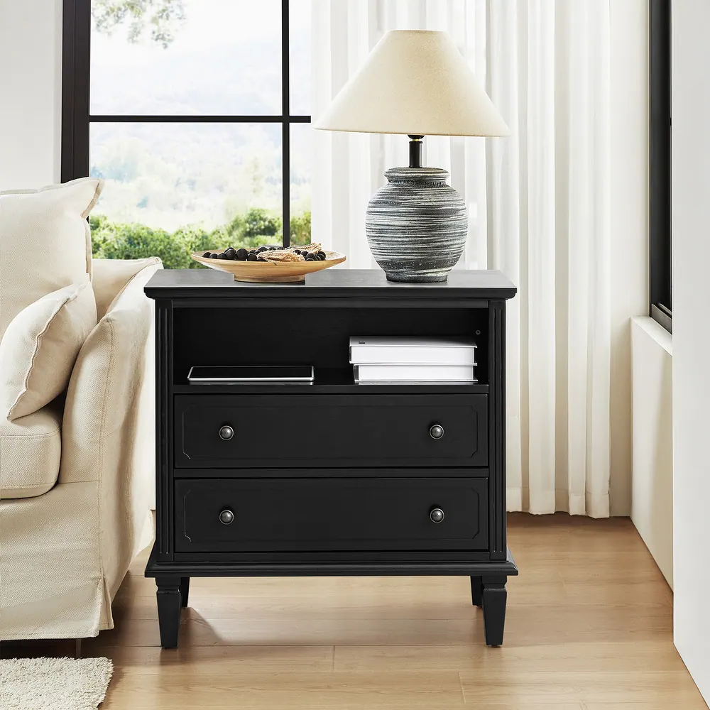Zavior Kamilo Traditional Wide Nightstand Table