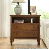 Zavior Kamilo Traditional Wide Nightstand Table thumbnail 2