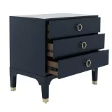 Zavior Lorna Navy 3-Drawer Night Stand thumbnail 6