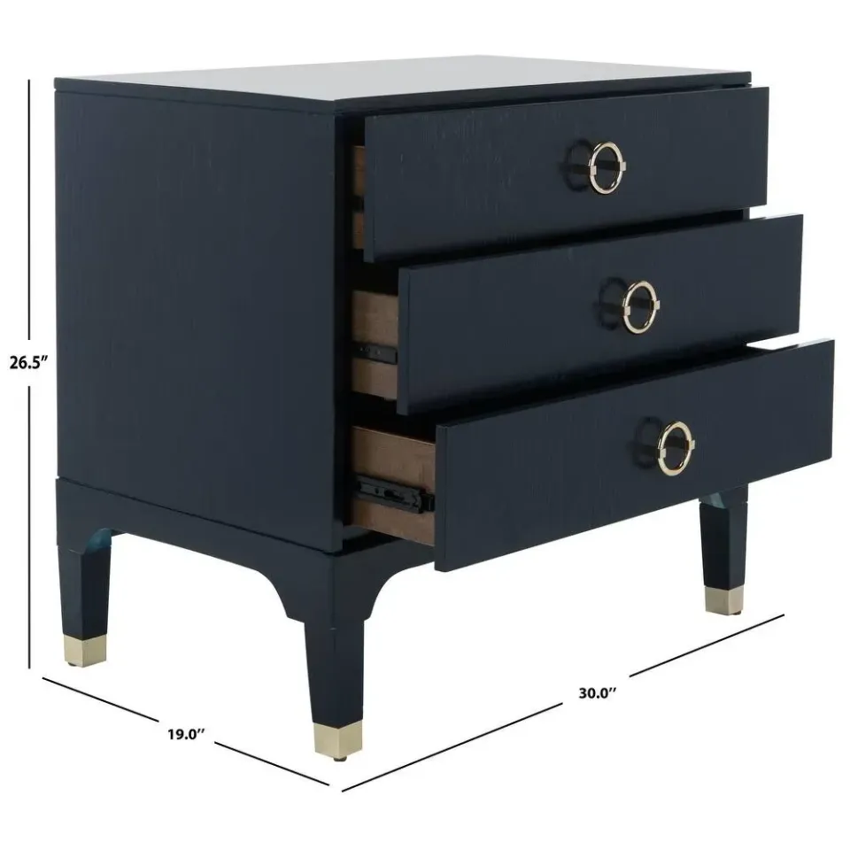Zavior Lorna Navy 3-Drawer Night Stand - product image 5