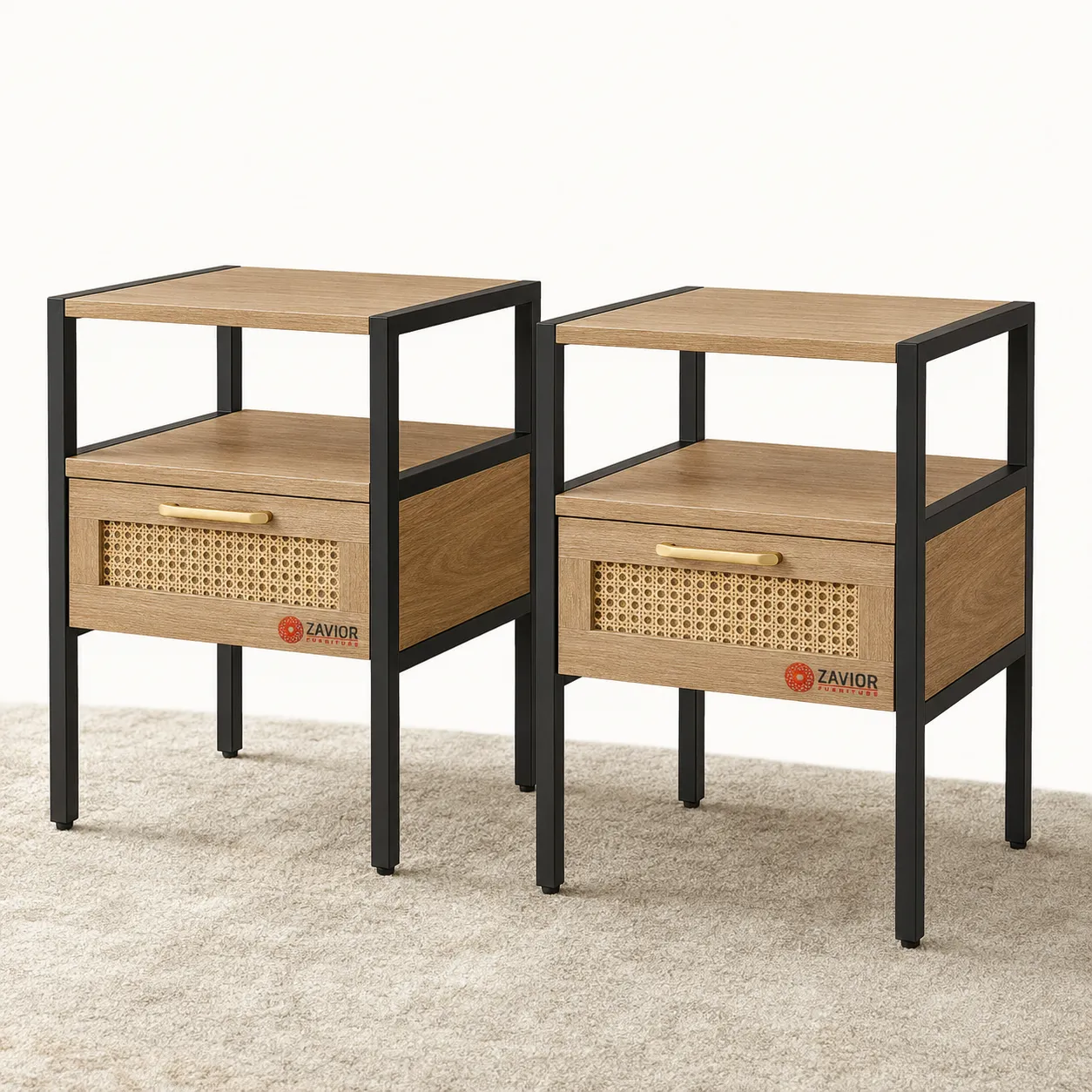 Zavior Chichoice Rattan Nightstand Set of 2 with Drawer