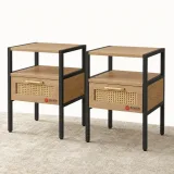 Zavior Chichoice Rattan Nightstand Set of 2 with Drawer thumbnail 1