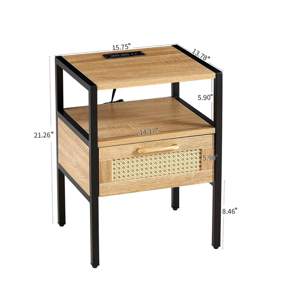 Zavior Chichoice Rattan Nightstand Set of 2 with Drawer