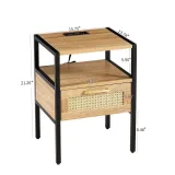 Zavior Chichoice Rattan Nightstand Set of 2 with Drawer thumbnail 6