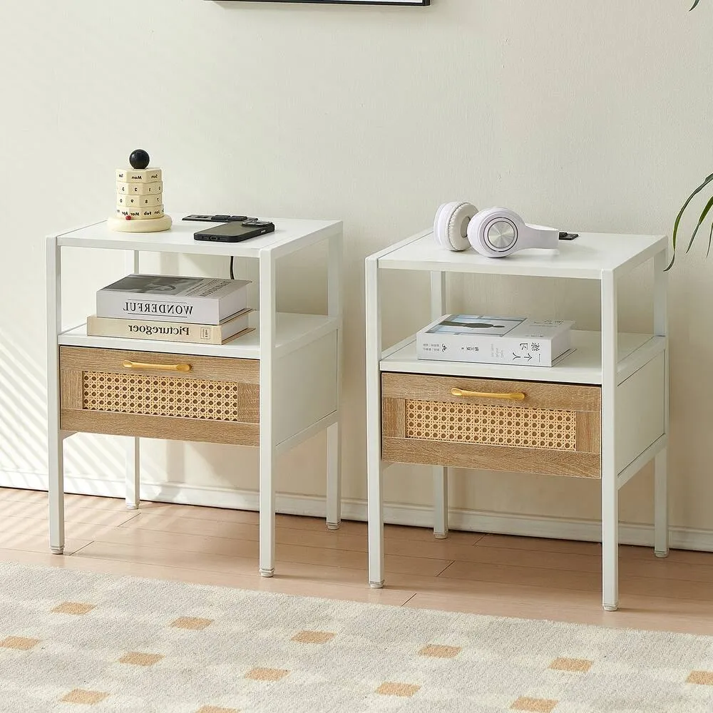 Zavior Chichoice Rattan Nightstand Set of 2 with Drawer