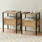 Zavior Chichoice Rattan Nightstand Set of 2 with Drawer thumbnail 3