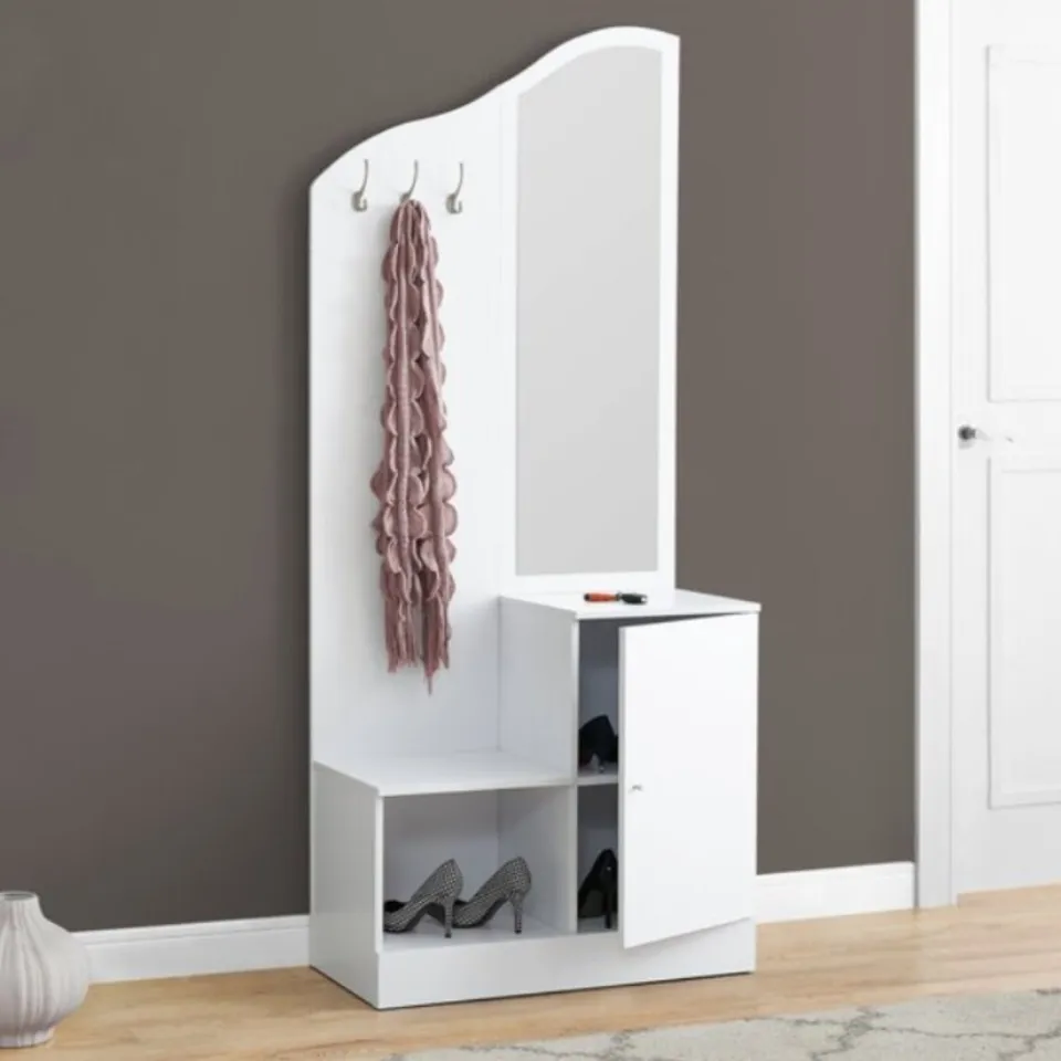 Curved Top Hall Tree with Mirror - product image 2