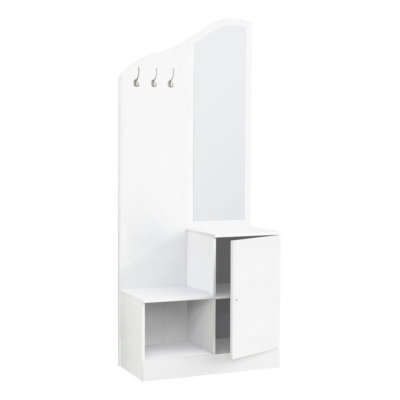 Curved Top Hall Tree with Mirror - product image 1