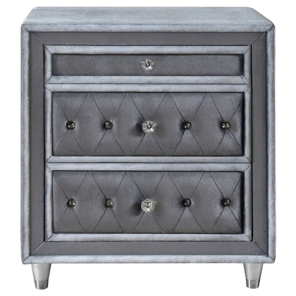 Zavior Antonella 3-Drawer Upholstered Nightstand