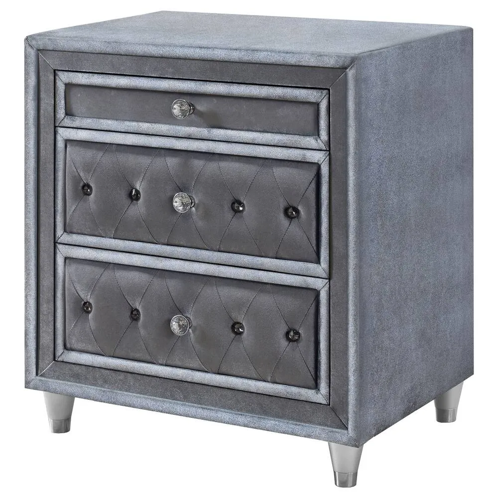 Zavior Antonella 3-Drawer Upholstered Nightstand