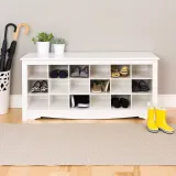 White Shoe Storage Cubie Bench thumbnail 1