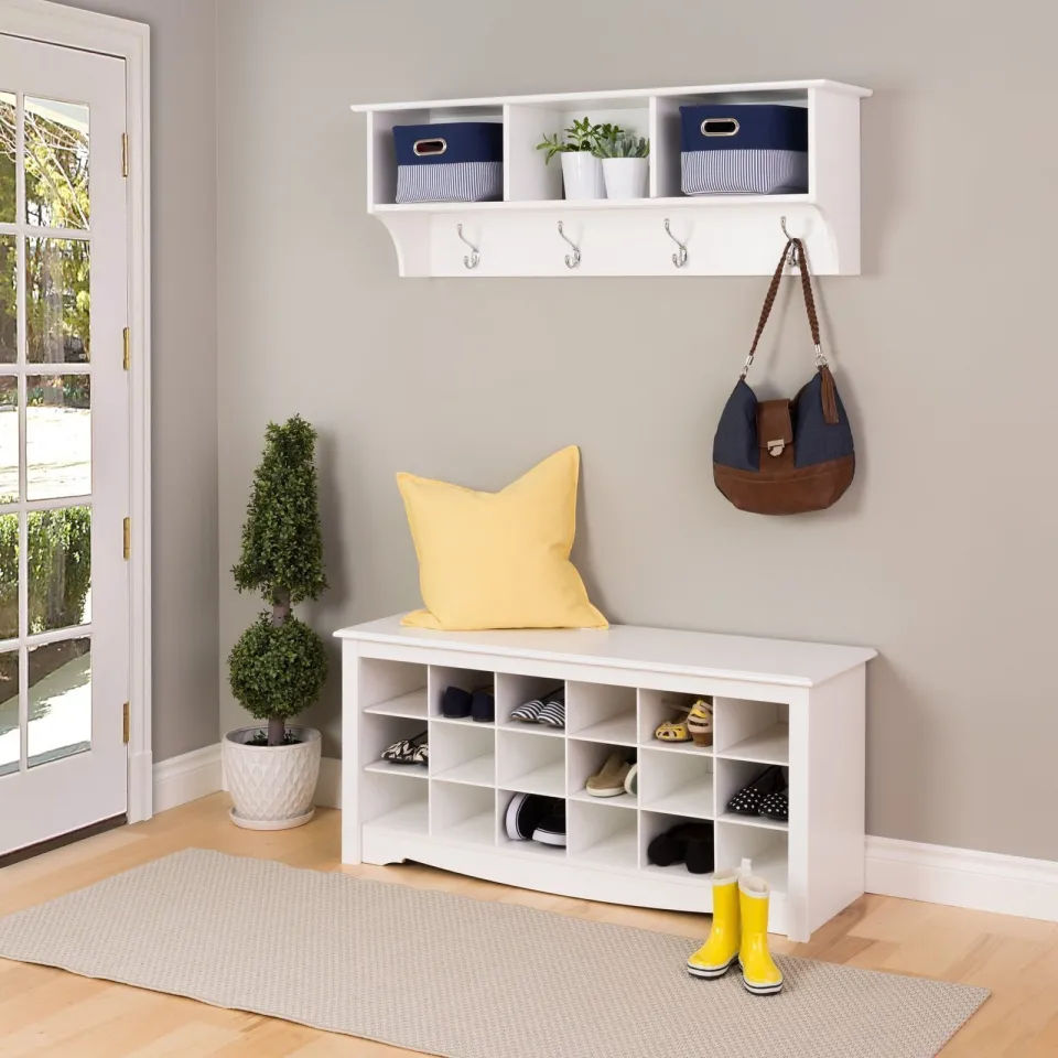 White Shoe Storage Cubie Bench - product image 2